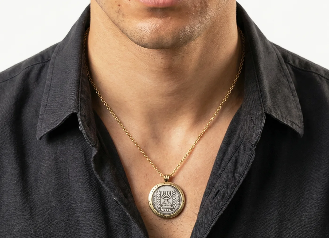 תליון משני מטבעות- ישראל ואנגליה