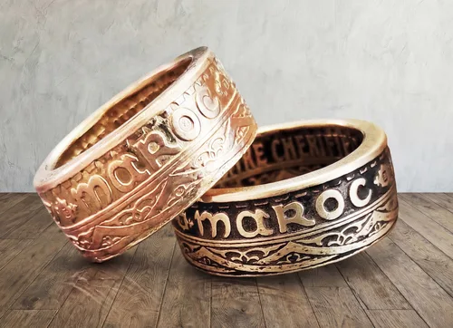 טבעת ממטבע 5 פרנק  מרוקו שנת 1946 עשויה מהמטבע עצמו!