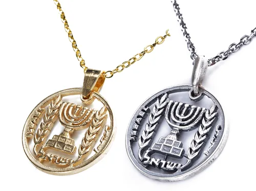 תליון מנורה מצופה זהב 18K או מצופה כסף עבודת יד | מירן שביט